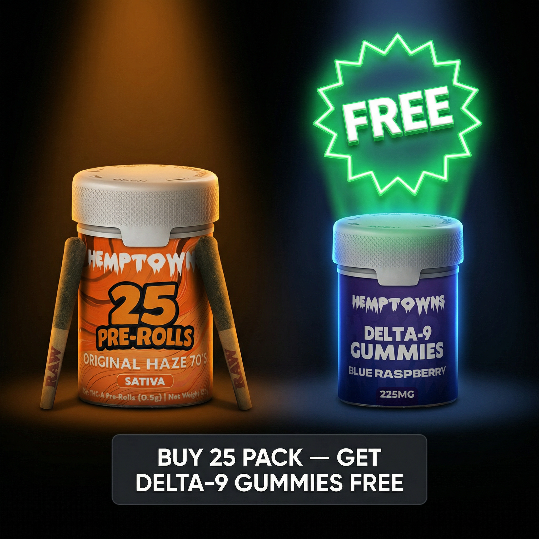 25 Pack + 1 Jar Delta-9 Gummies 225MG for Free